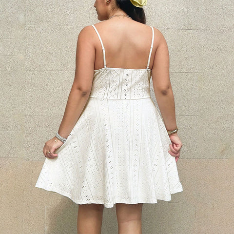 Plus-size Womens Summer White Slip Dress