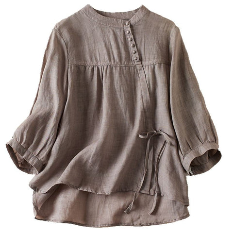 Retro Casual Style Loose-fitting Summer Pullover Shirt