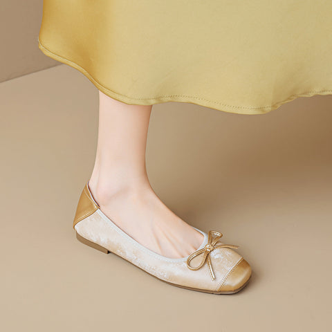 Women's Soft-soled Low-cut Bow-tie Flat Shoes
